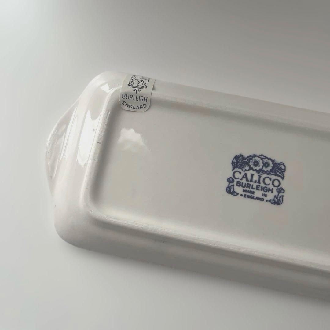 バーレイ プレート　burleigh サンドウィッチトレイ　ブルーキャリコ　新品