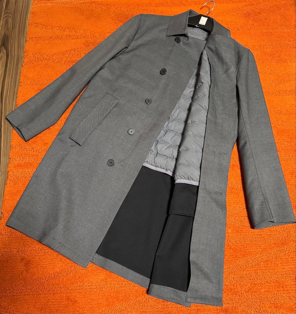 【未使用級】カルバンクライン　グレー 中綿ステンカラーコート サイズ38