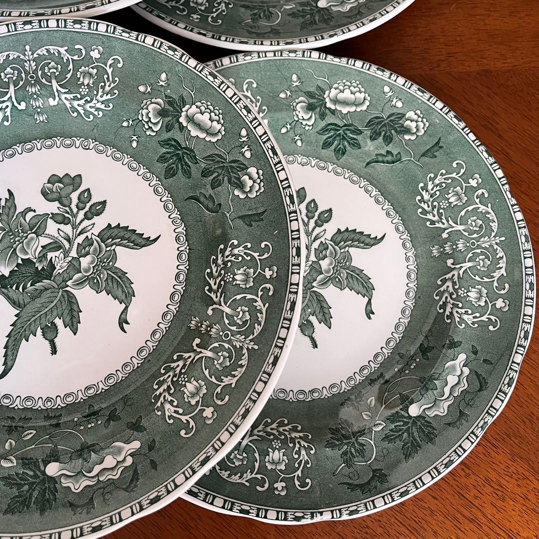 【希少品】スポード ★グリーンカミラ★プレート　6枚