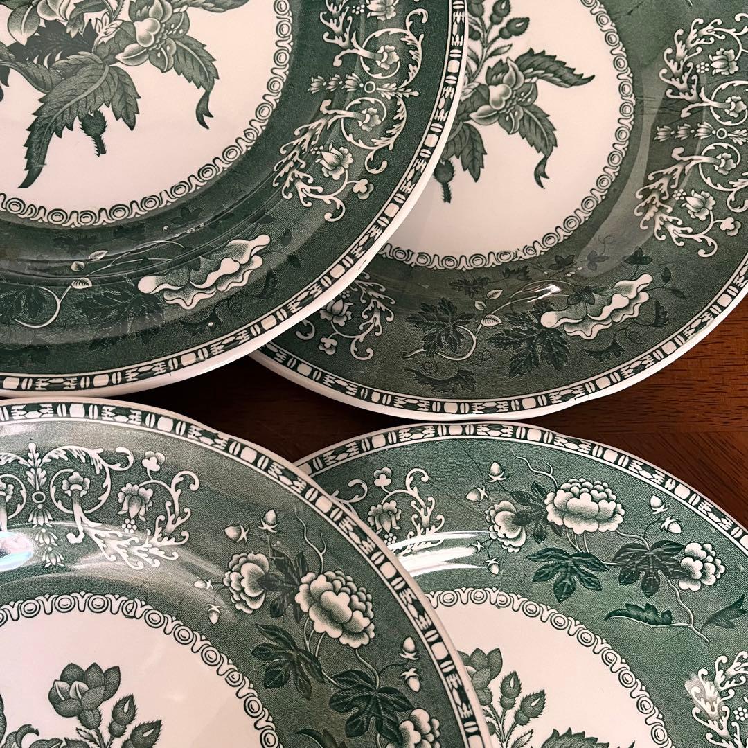 【希少品】スポード ★グリーンカミラ★プレート　6枚