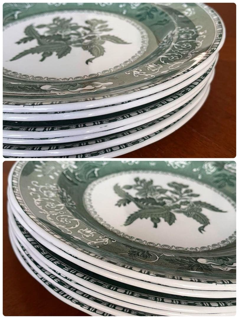 【希少品】スポード ★グリーンカミラ★プレート　6枚