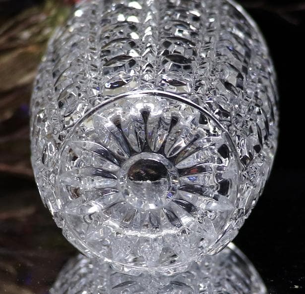 オールド・バカラ ディアマン・ピエーリー 丸型花瓶 ダイヤモンド 切子 ギヤマン