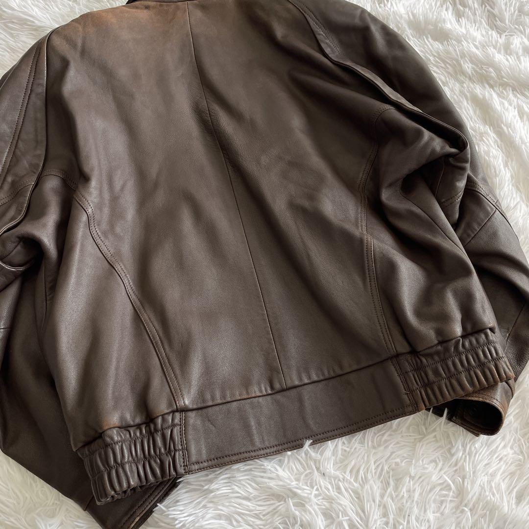 【トルコ製】A-2 type 本革 レザージャケット ミリタリー ブラウン 短丈