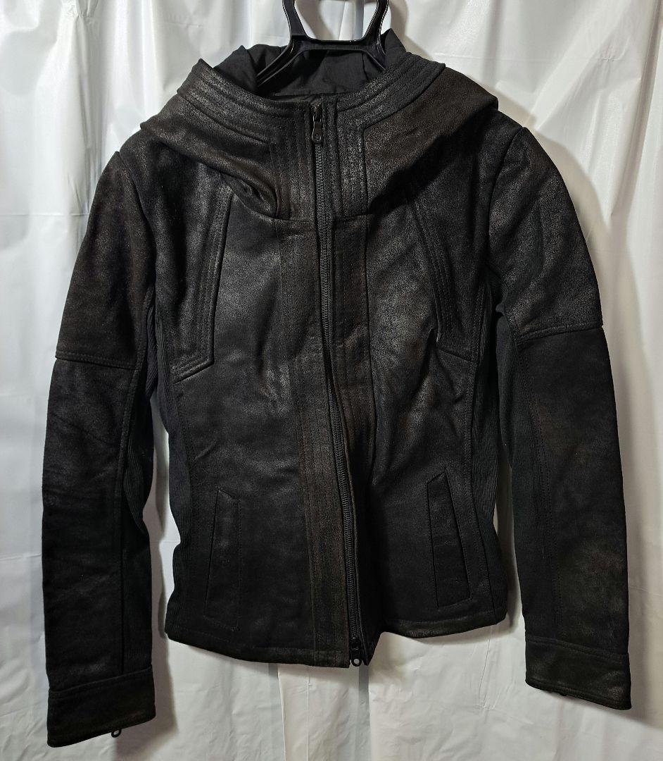 未使用　ノーアイディー　NO ID　レザーフードジャケット