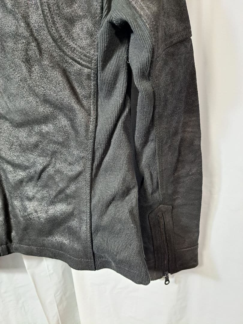 未使用　ノーアイディー　NO ID　レザーフードジャケット