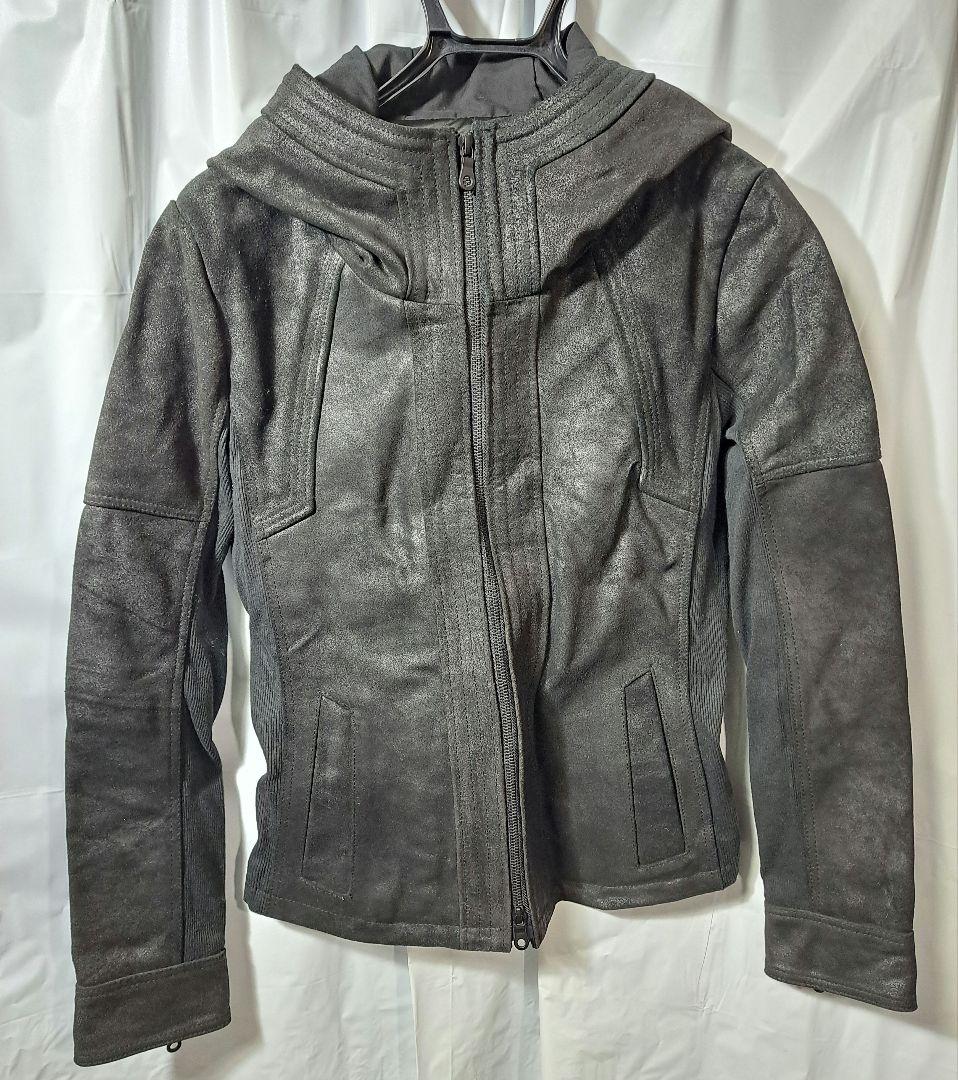 未使用　ノーアイディー　NO ID　レザーフードジャケット