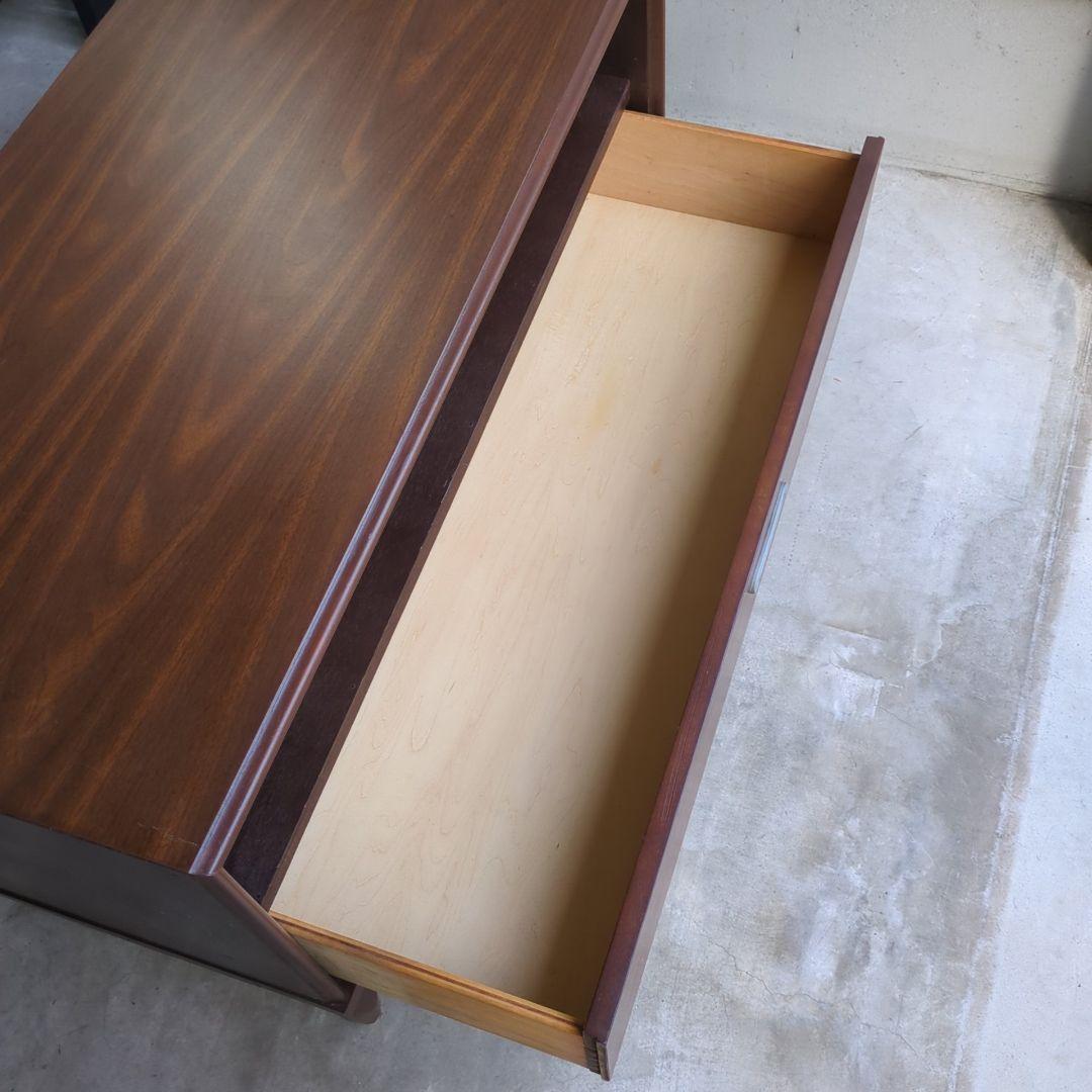 USヴィンテージ♦木製 テレビボード 米軍 ブラウン 60×102×48