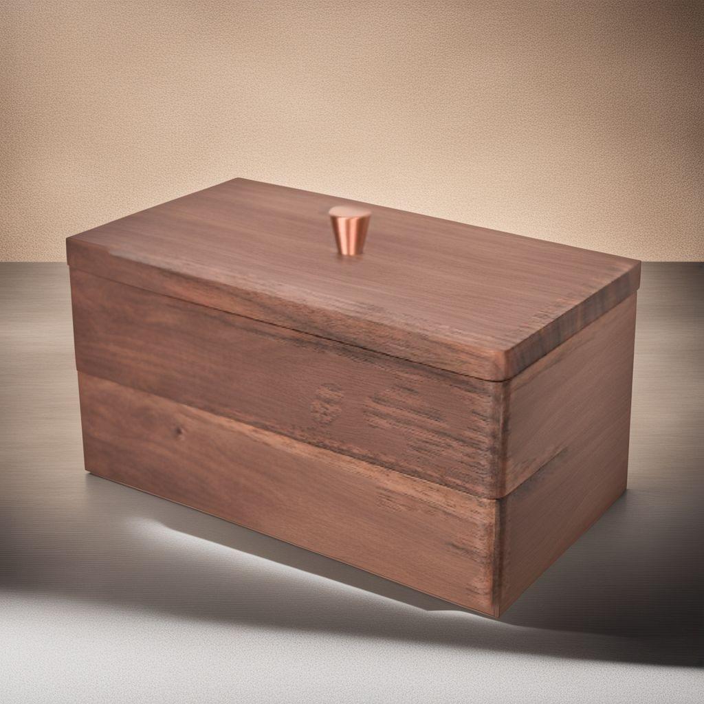 アクセサリー 蓋つき 黒胡桃材製蓋付き小物収納ボックス