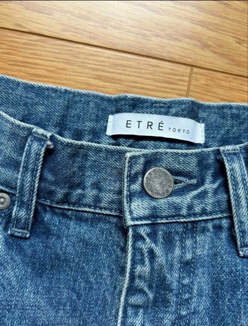 ETRETOKYO コットンセミワイドパンツ ブルー S