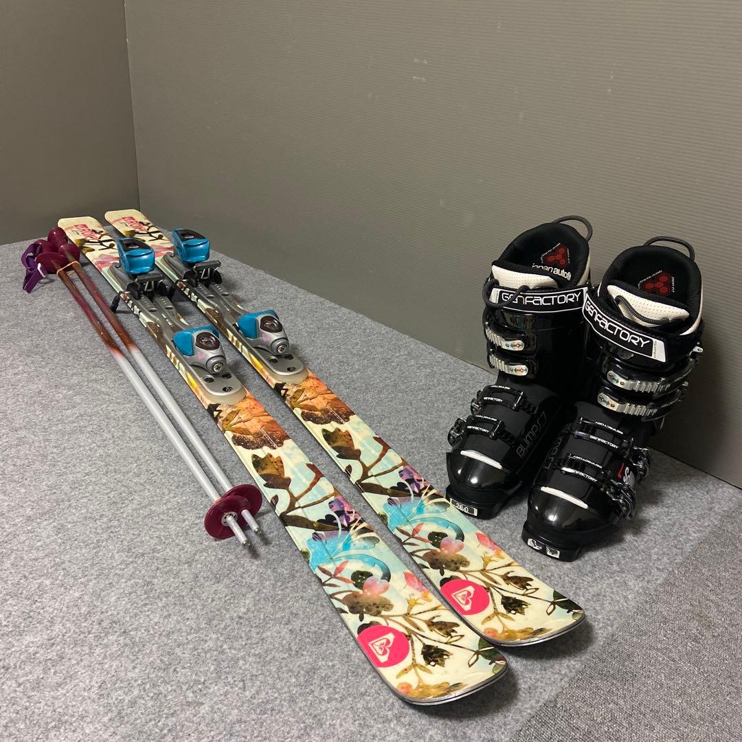 ★ 美品★メンテ済　大人スキーセット 板ROXY 162cm ブーツ26cm