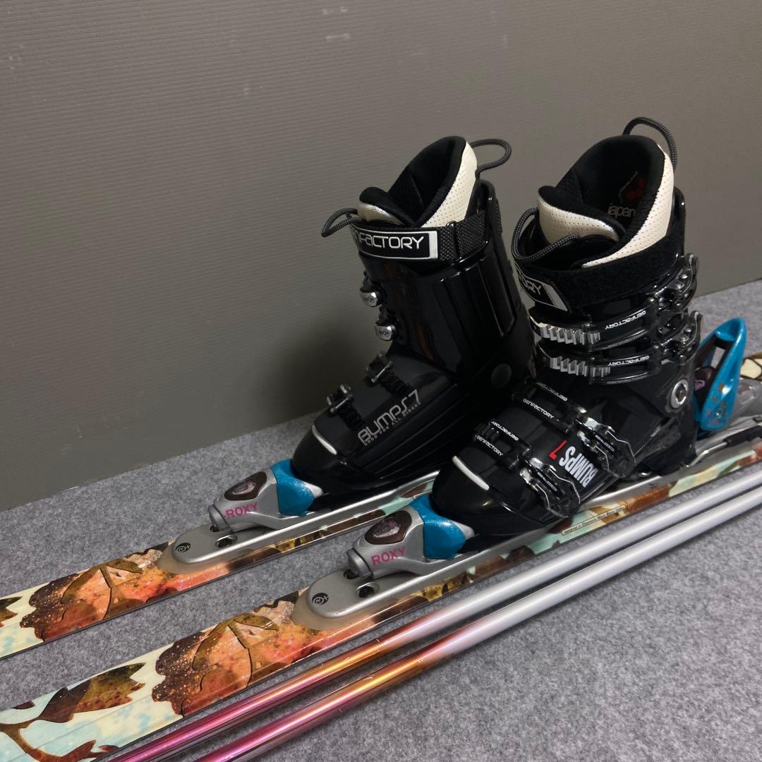 ★ 美品★メンテ済　大人スキーセット 板ROXY 162cm ブーツ26cm