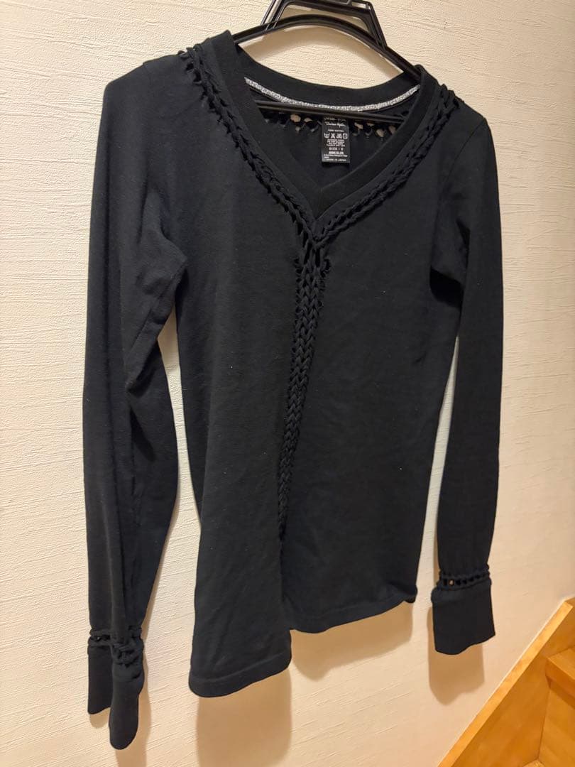 NUMBER(N)INE 黒 編み込み カットソー　ロンT 希少 サイズ0 美品