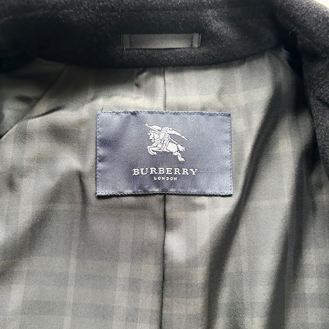 【極美品】バーバリーロンドン　ステンカラーコート　カシミヤ　アンゴラ　黒　M相当