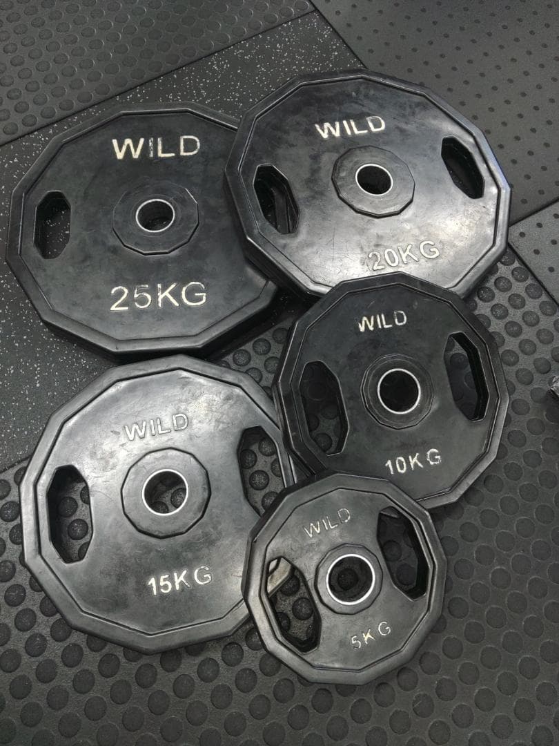 中古WILDフィットオリンピックラバープレート150㎏セット（引取り限定）