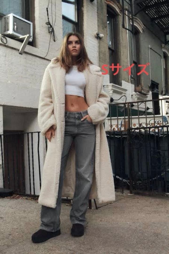 ZARA テディベアコート　ホワイト