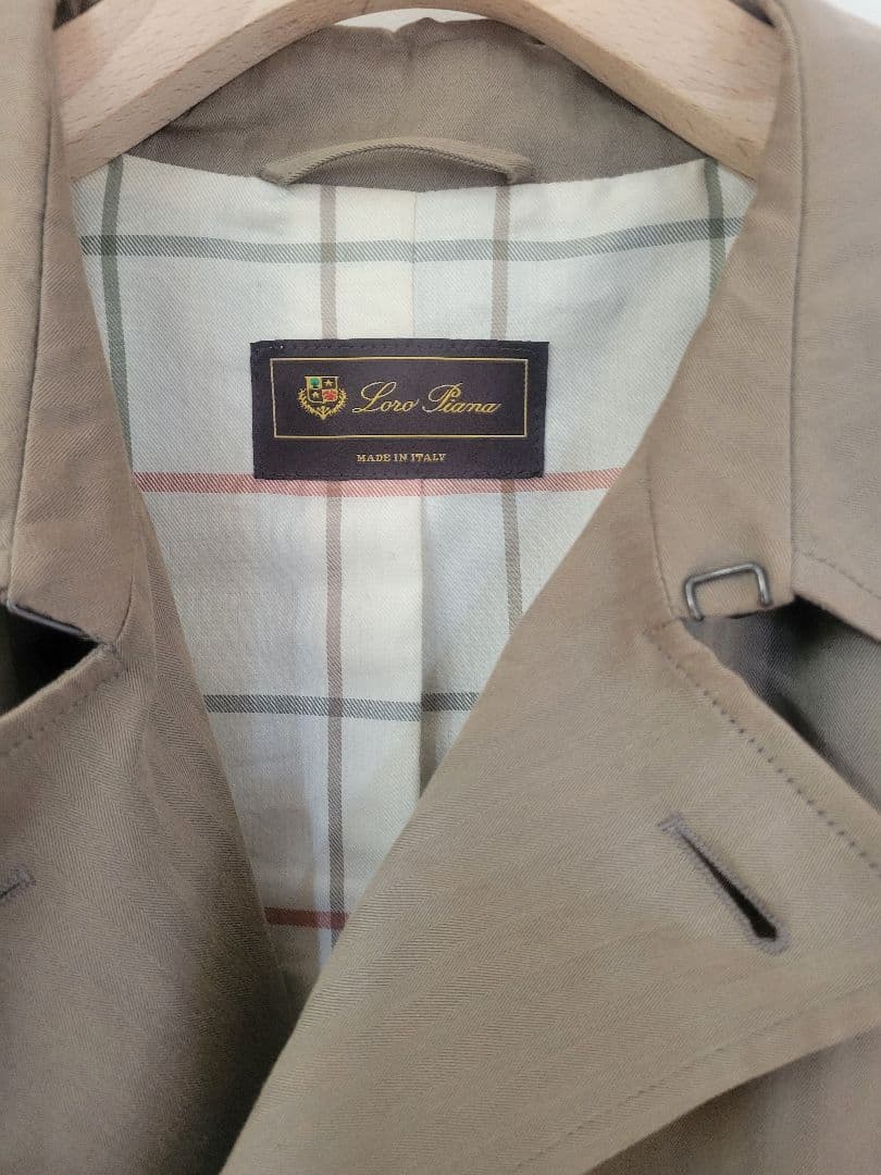 Loro Piana ロロピアーナ カーキヘリンボーン トレンチコート 46/M