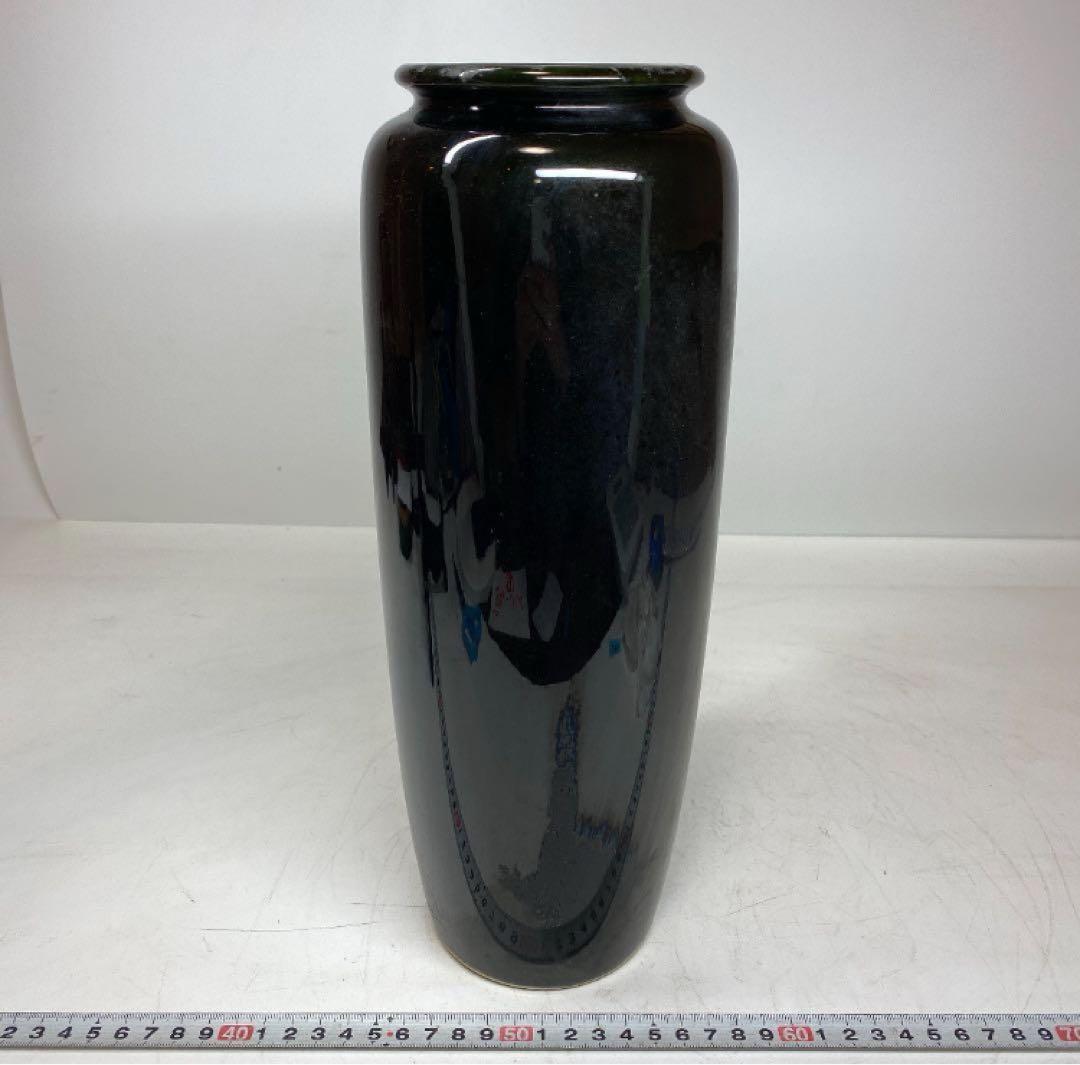 時代物 黒釉　高さ約32.4㎝ y619
