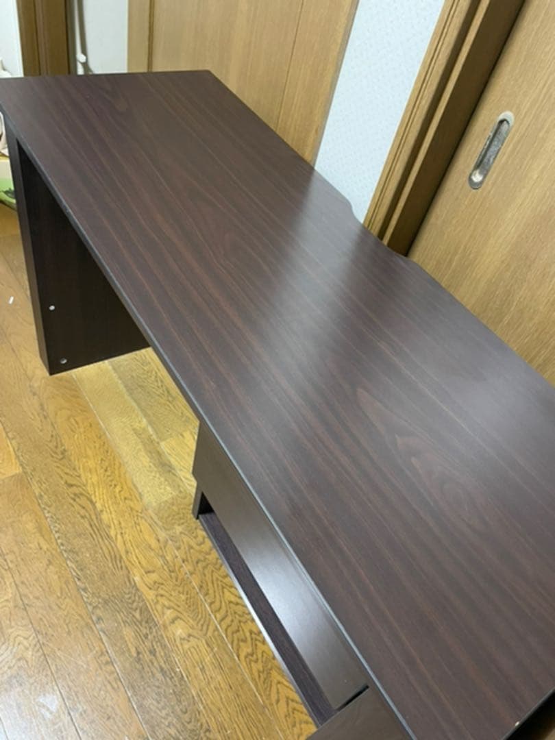 送料無料　プロが梱包　書斎用デスク　ブラウン　リモートワーク用