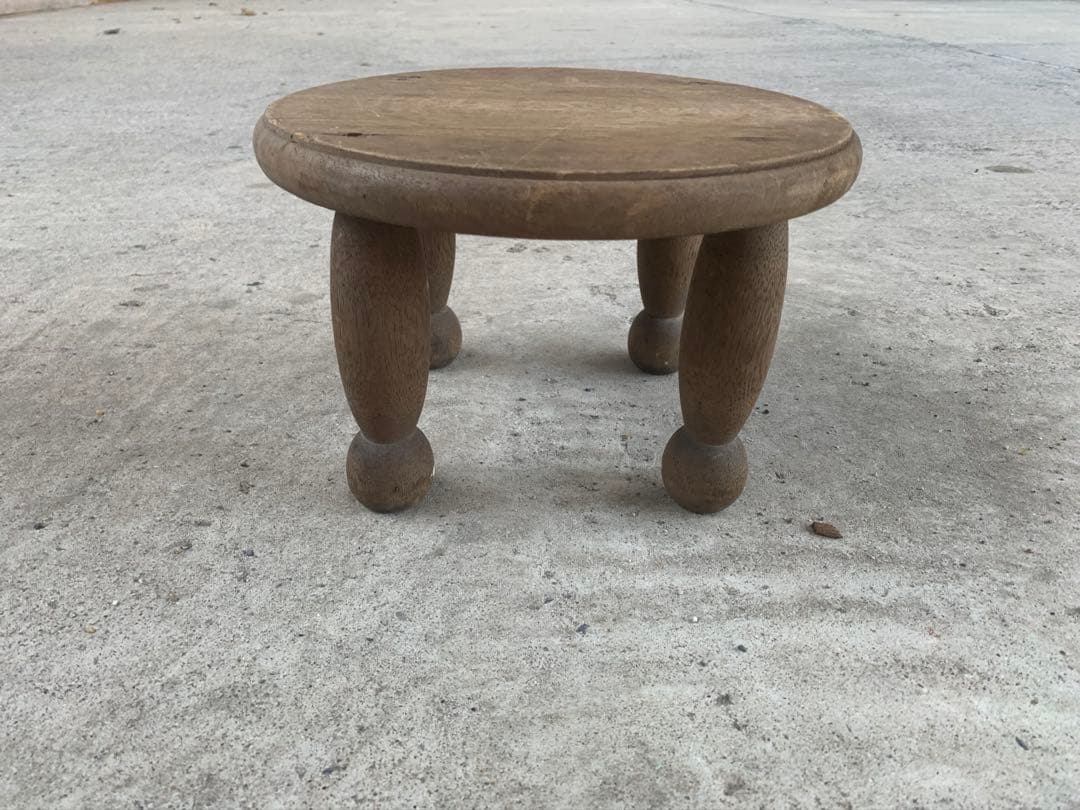 フランス アンティーク ワーク ロースツール 古道具 丸椅子 ラウンドチェア