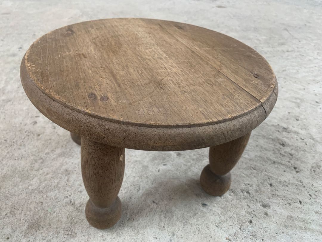 フランス アンティーク ワーク ロースツール 古道具 丸椅子 ラウンドチェア