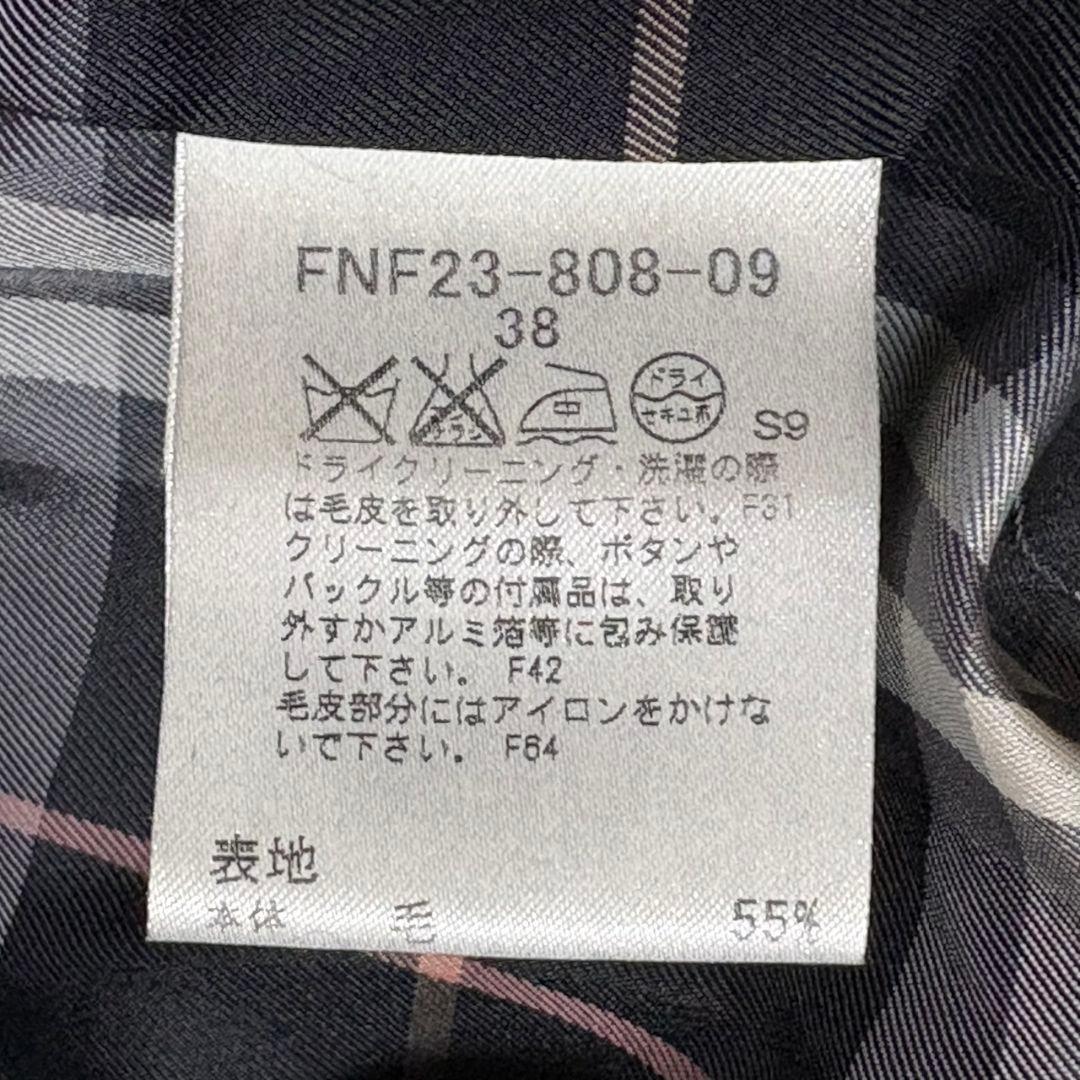 美品 バーバリー ブルーレーベル ロングコート フォックスファー アンゴラ