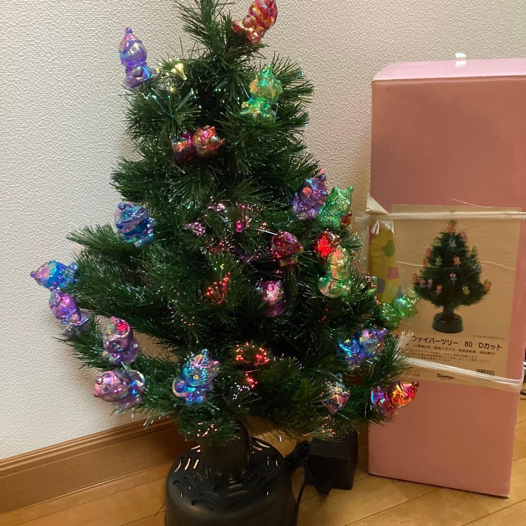 ハローキティ　K/T ファイバーツリー　80 Dカット　光るクリスマスツリー