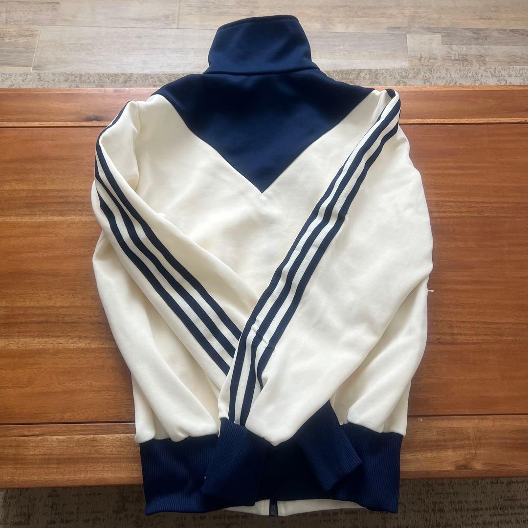 adidas 古着トラックジャケット クリーム/ネイビー