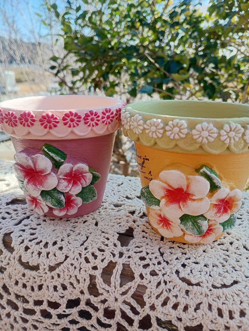 のんち リメ鉢♡リメイク鉢♡ハンドメイド♡3号 ⒊5号