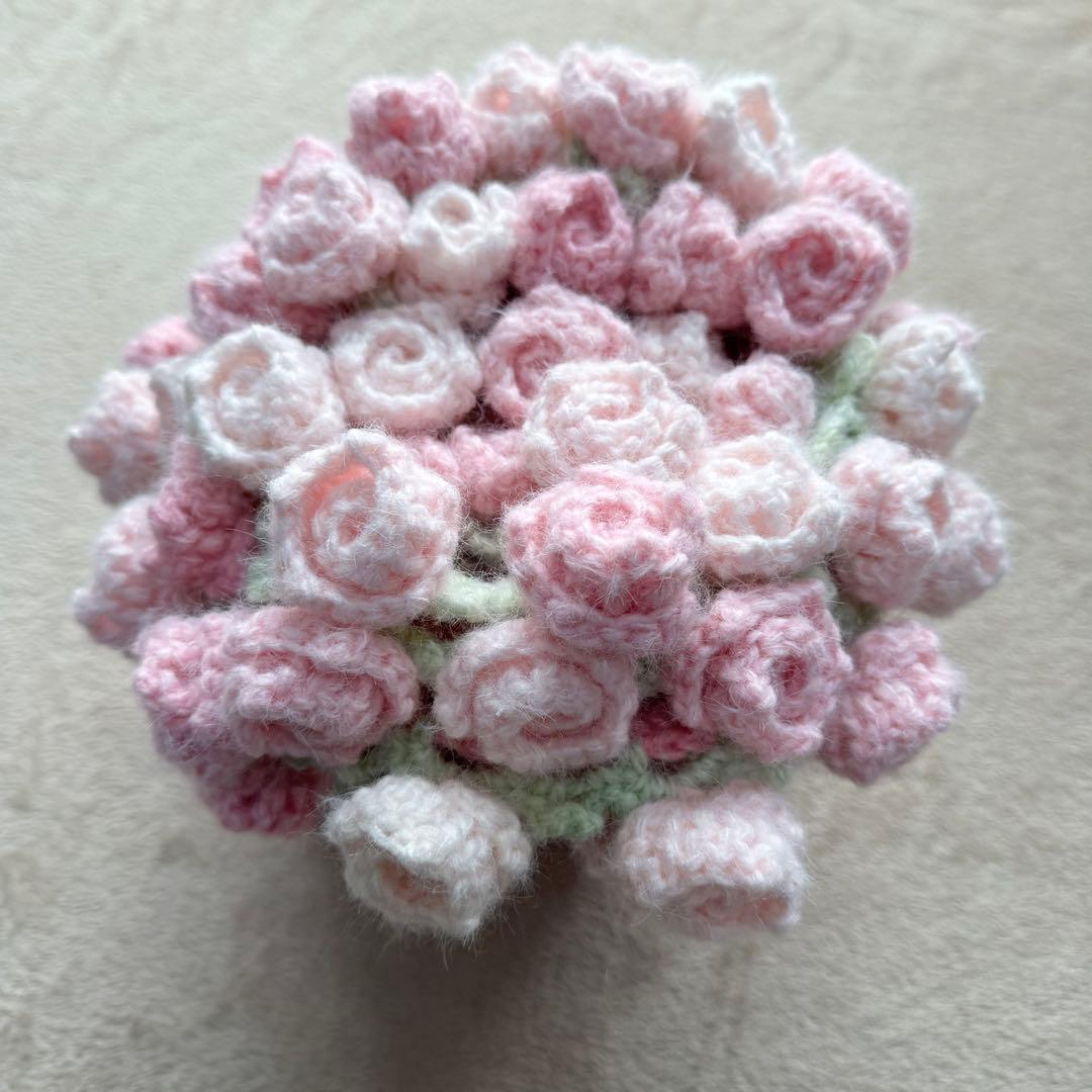 バラ 花束ブランケット 100cm ベビーピンク グラデーション ハンドメイド