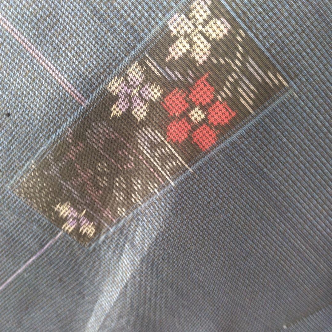 大島紬解き生地から、バイアス仕立てロングフレアーワンピース　　Ｓ寸