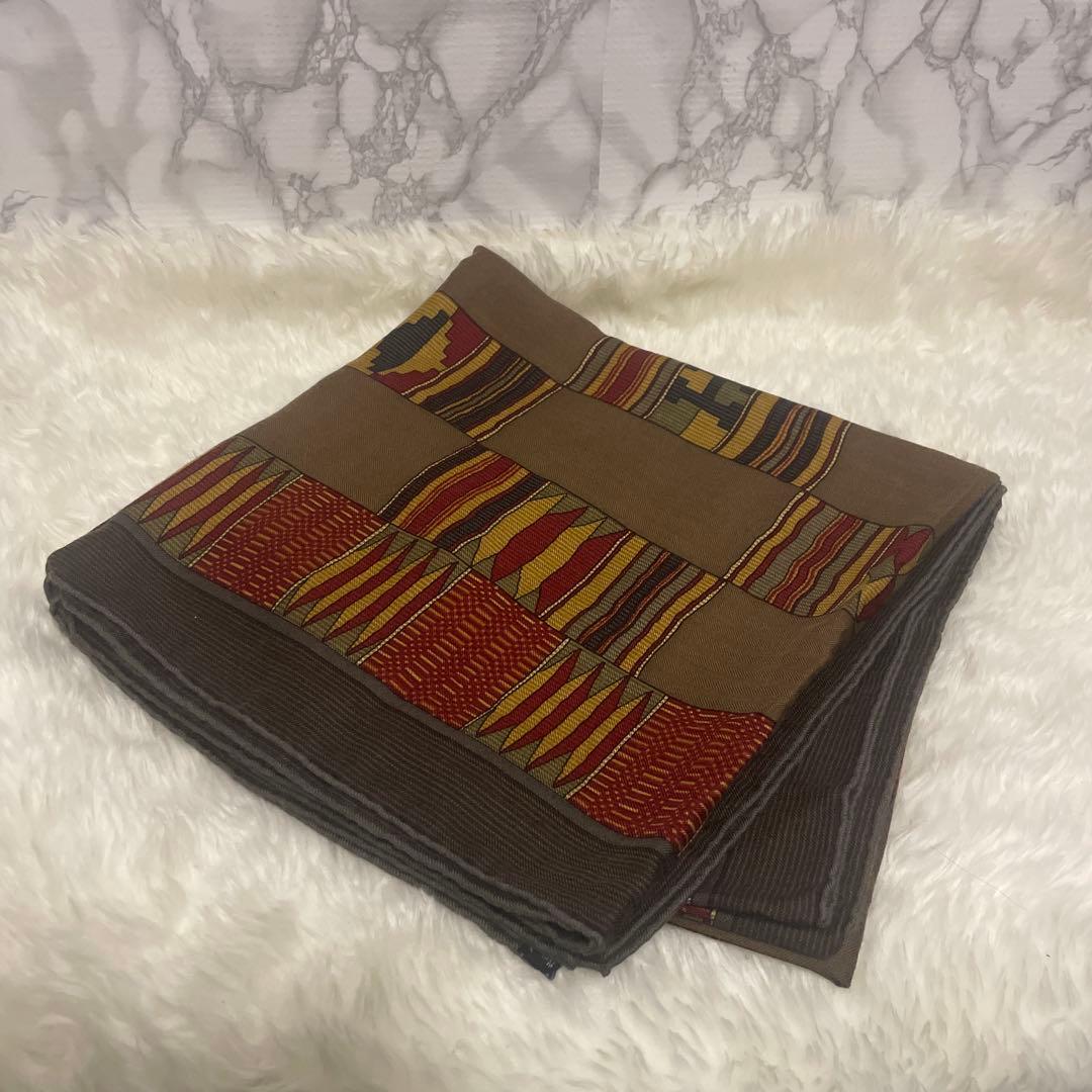 美品　HERMES カシシル　カレ140 カシミヤシルク大判スカーフ　マフラー