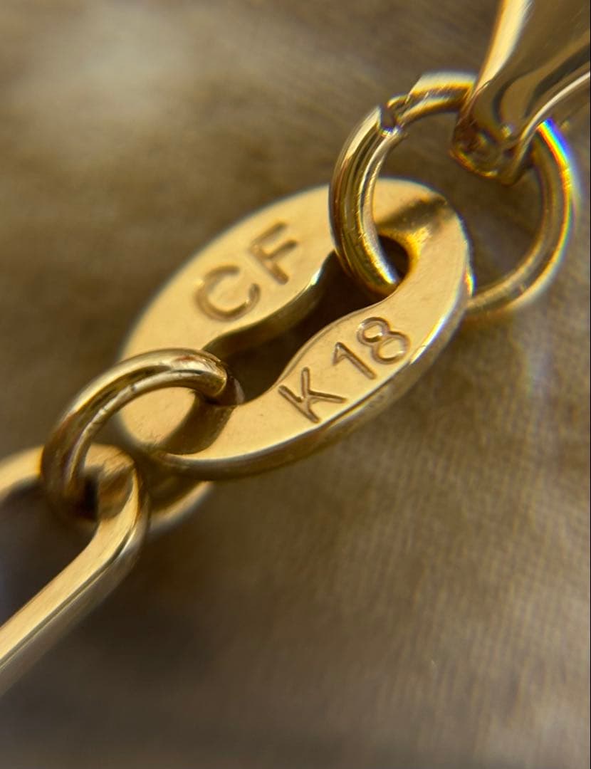 K18ブレスレット 【試着のみ未使用】軽量ですがデザイン性あり