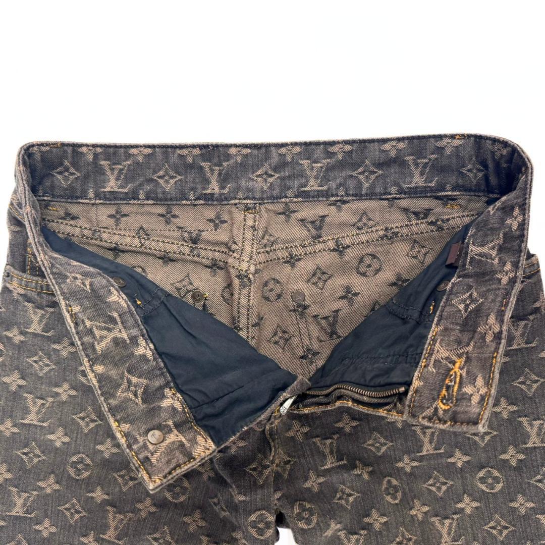 rina ヴィトン モノグラム ジャガード デニム パンツ 36 ジーンズ