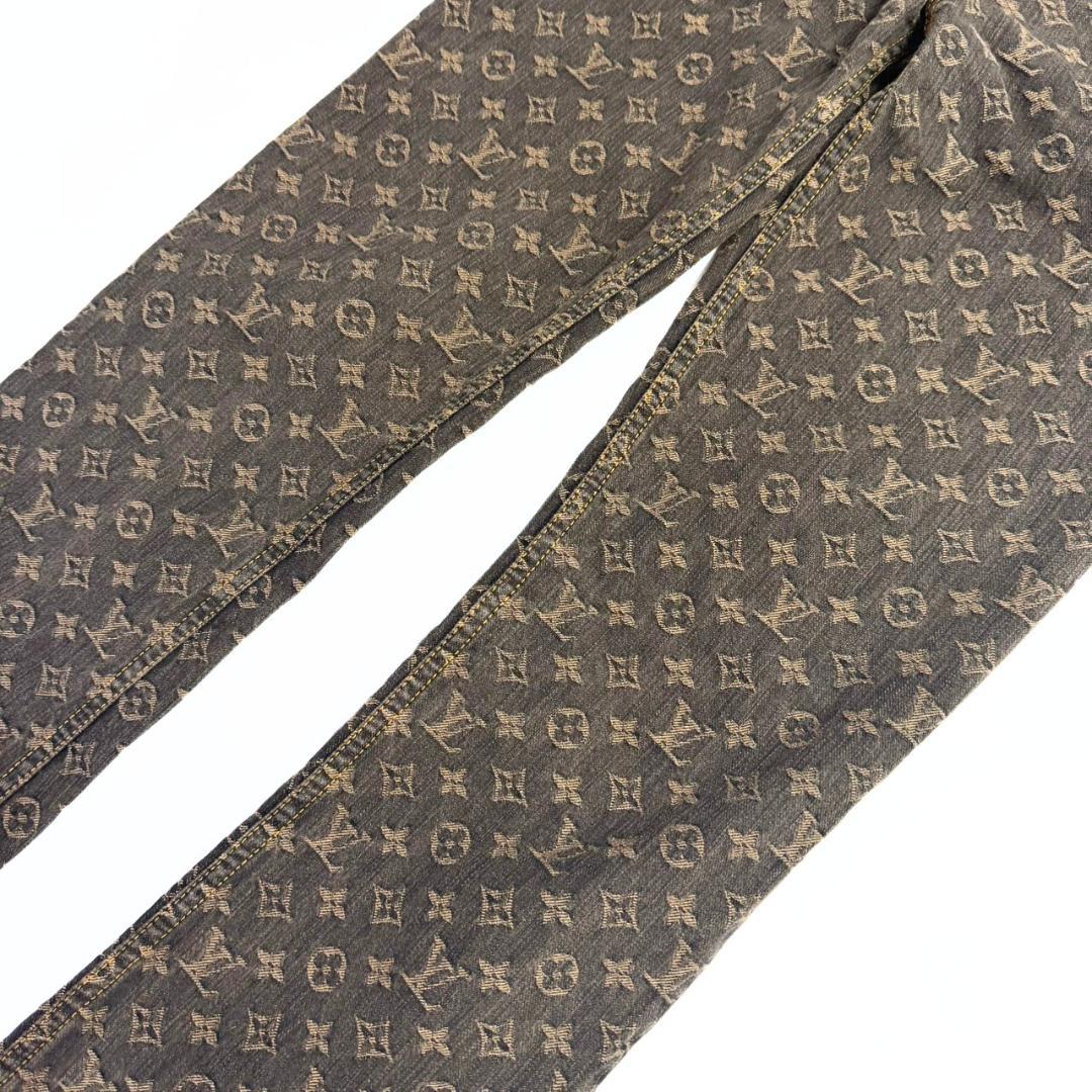 rina ヴィトン モノグラム ジャガード デニム パンツ 36 ジーンズ