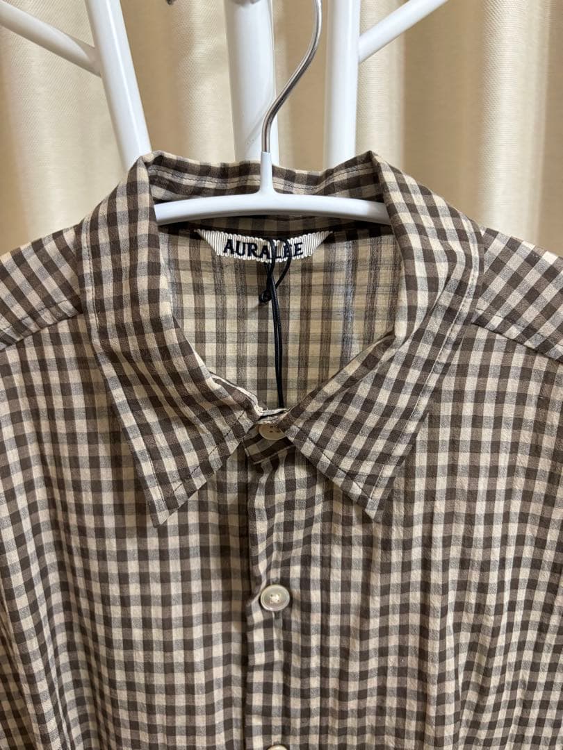サイズ3 AIRY LIGHT COTTON CHECK BIG SHIRT