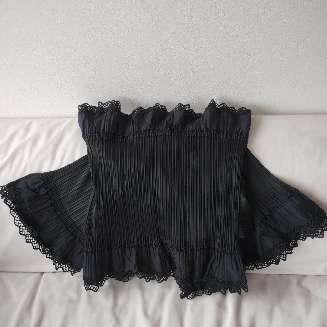 PLEATS PLEASE　プリーツボレロ　黒　レース