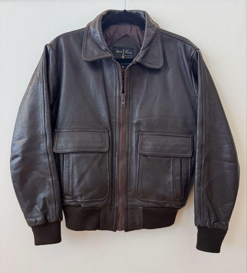 レザージャケット 本革 A-2フライトジャケット Lサイズ 90s 牛革 日本製