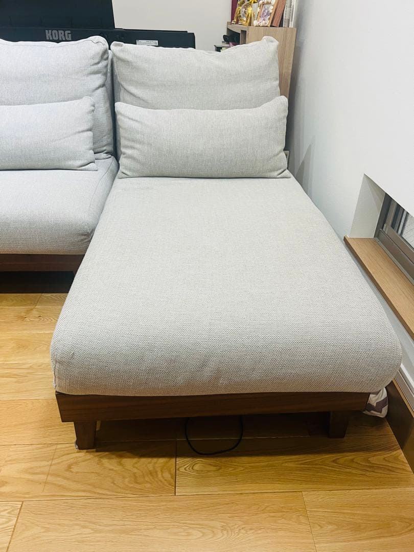 ニトリ 布張りカウチソファ　(FK02)　グレー　L字型可能