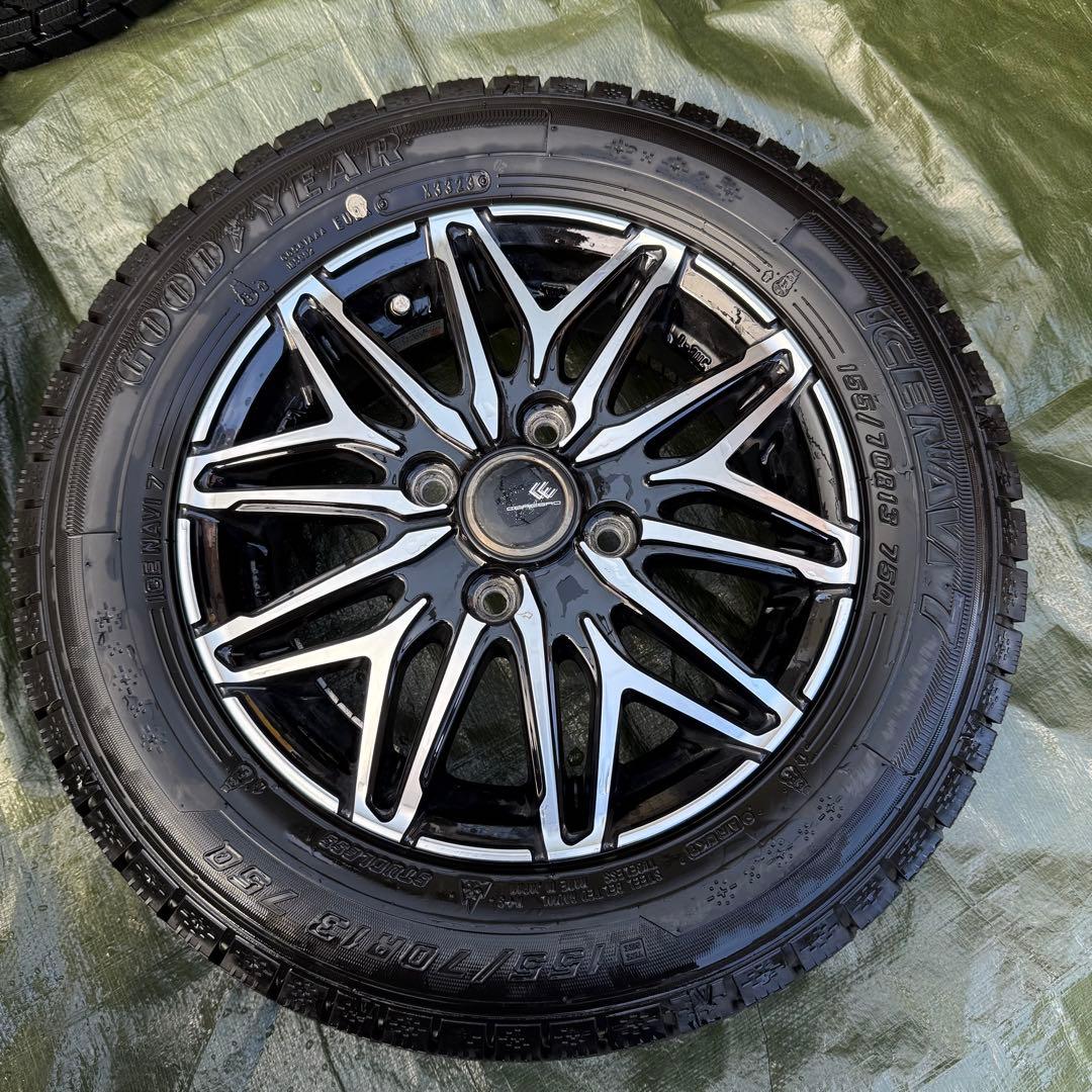 【送料込み】155/70R13 スタッドレスタイヤ アイスナビ ミライース