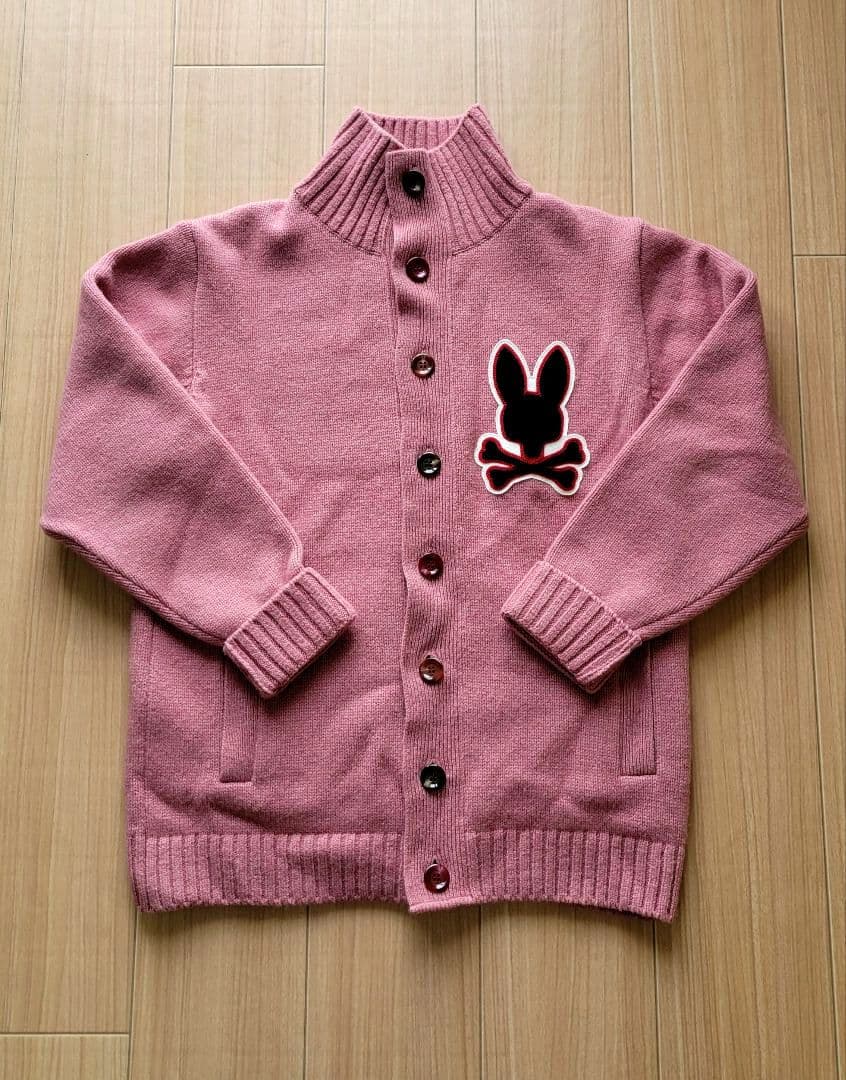 Psycho Bunny ピンク ニットカーディガンLサイズ