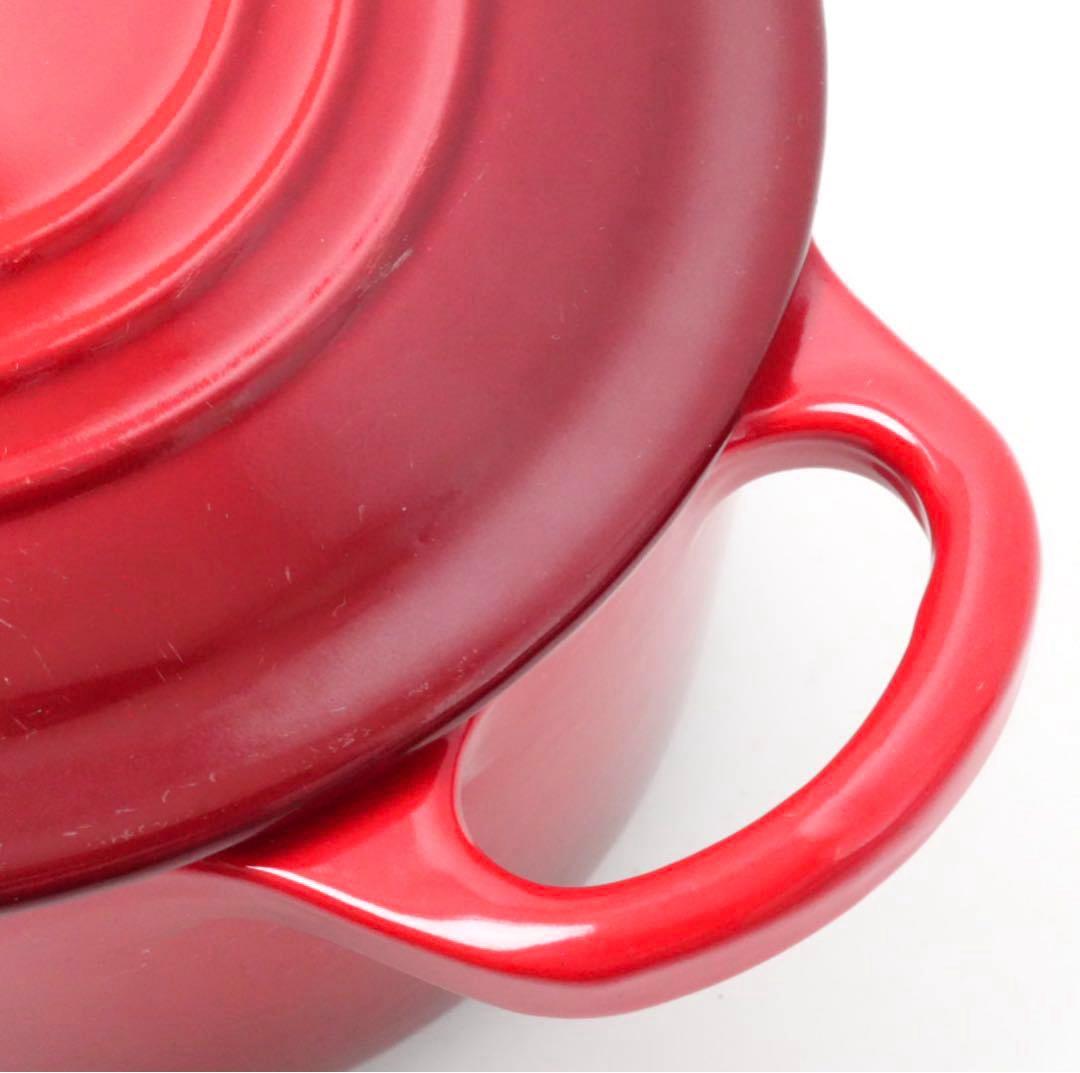 【美品】LE CREUSET　ココット オーバル チェリーレッド　25cm