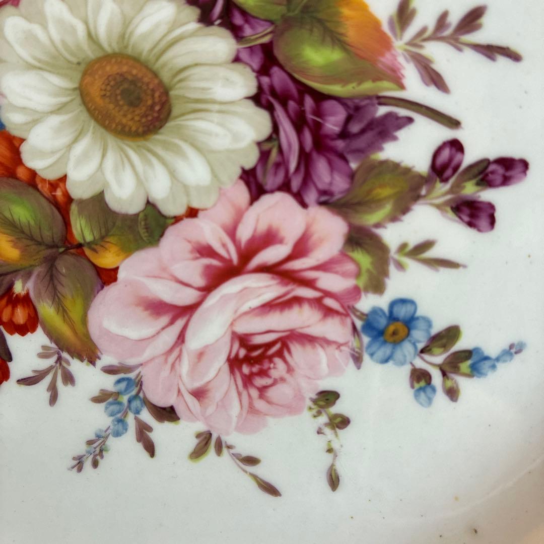 稀少　英国アンティーク　チャールズボーン　19世紀初頭薔薇のブーケのプレート