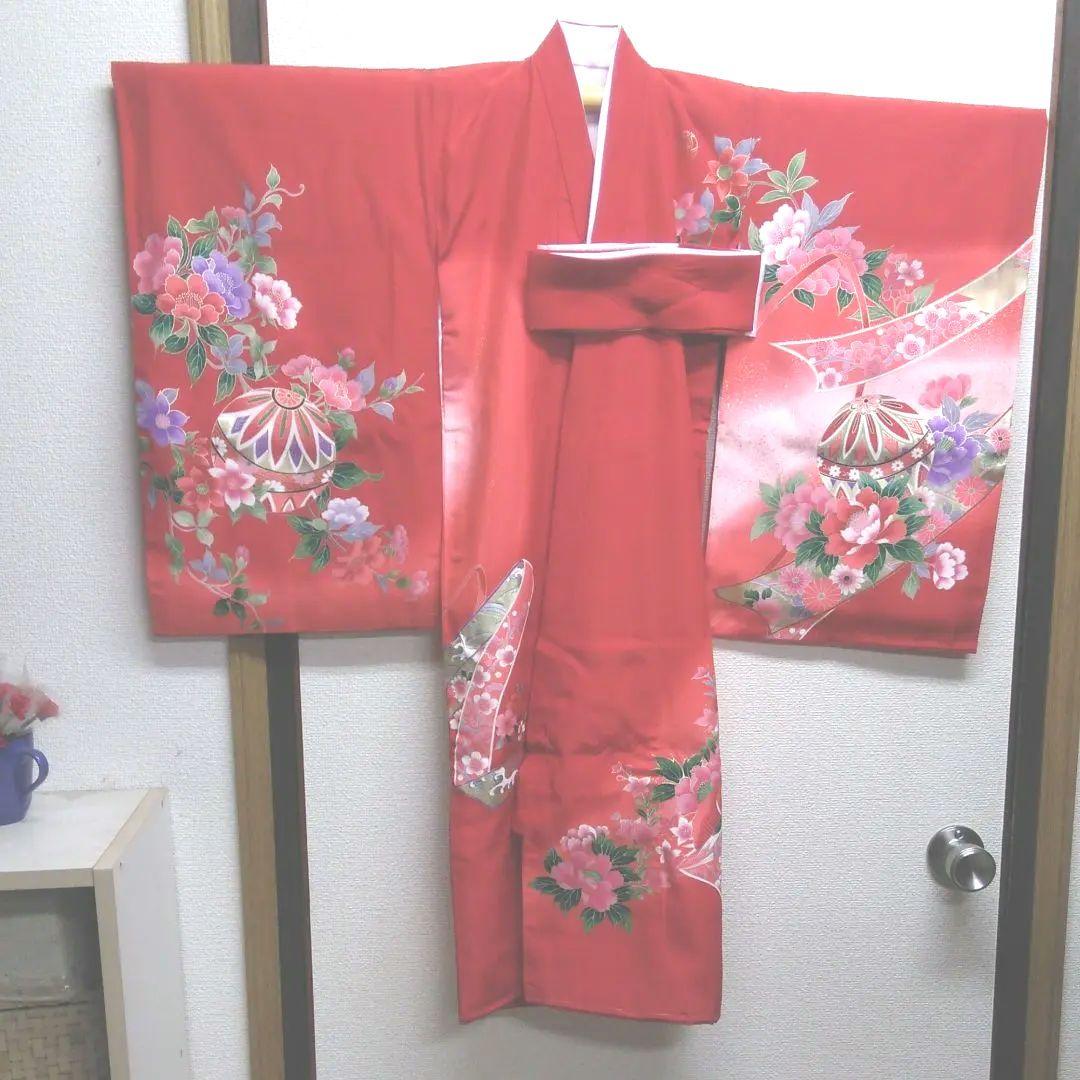 女児産着  手毬柄