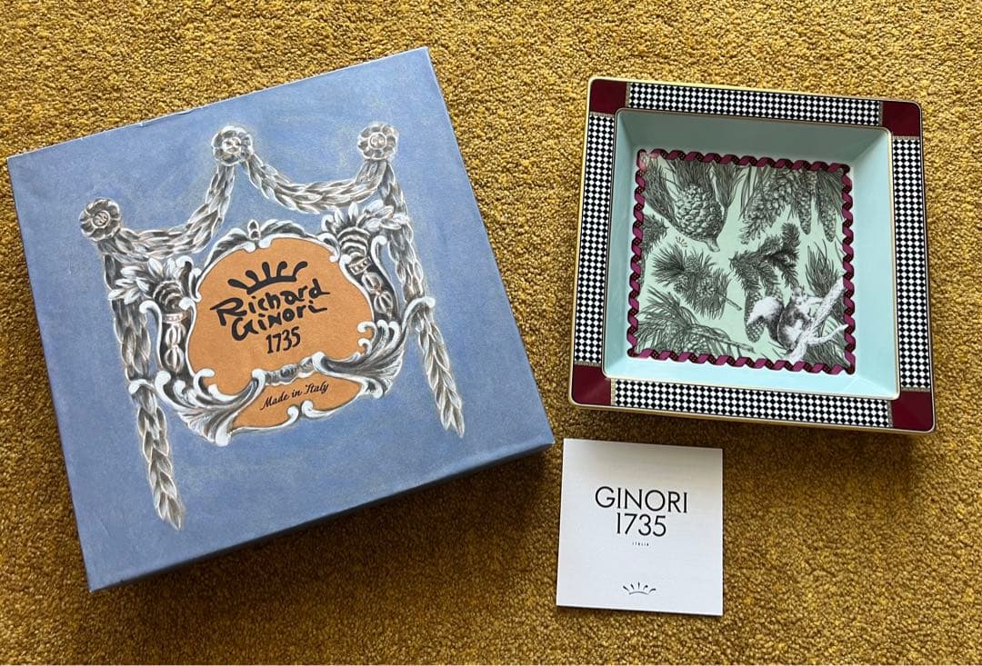 希少　リチャードジノリ トーテム スクエアトレイ リス　24.5cm