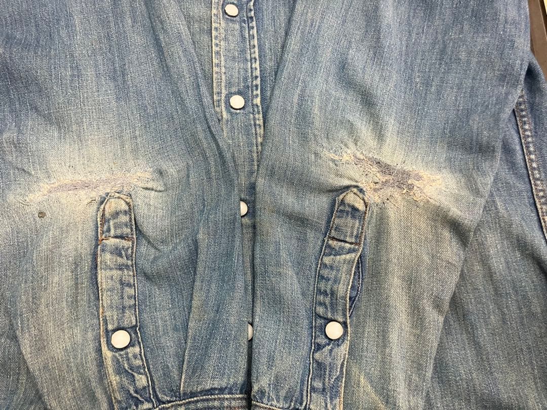 ビンテージ！60s wrangler 27mwウエスタン デニムシャツ15-33