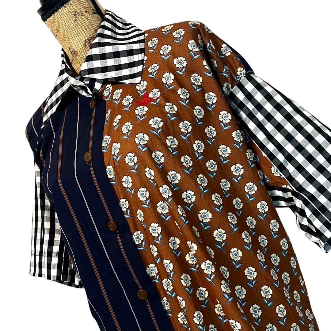 【現行品】【00】Vivienne Westwood 変形 切り替え 花柄シャツ