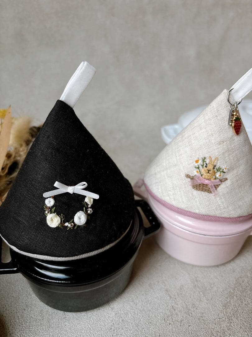 【なお】三角鍋つかみ　staub ストウブ　少し大きめサイズ【オーダー分】