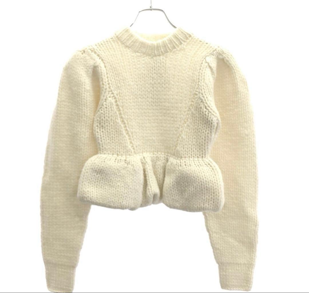 トップス CLANE PEPLUM HAND KNIT TOPS