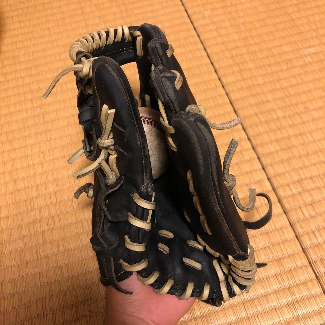 り*う様 ミズノプロ硬式内野手用グローブ　紐交換済み