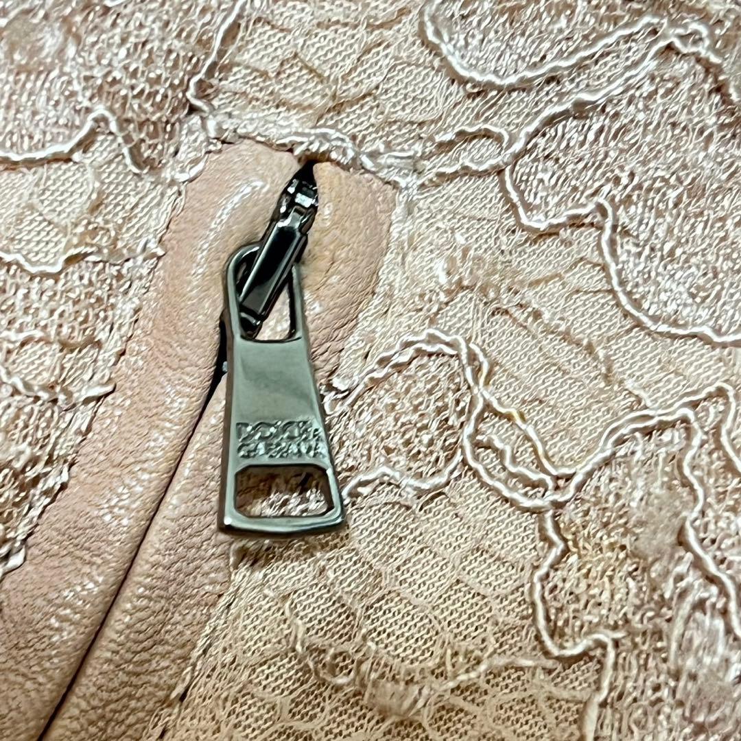 【希少】ドルチェアンドガッバーナ　ラムレザーレース切替ジャケット　ピンクベージュ